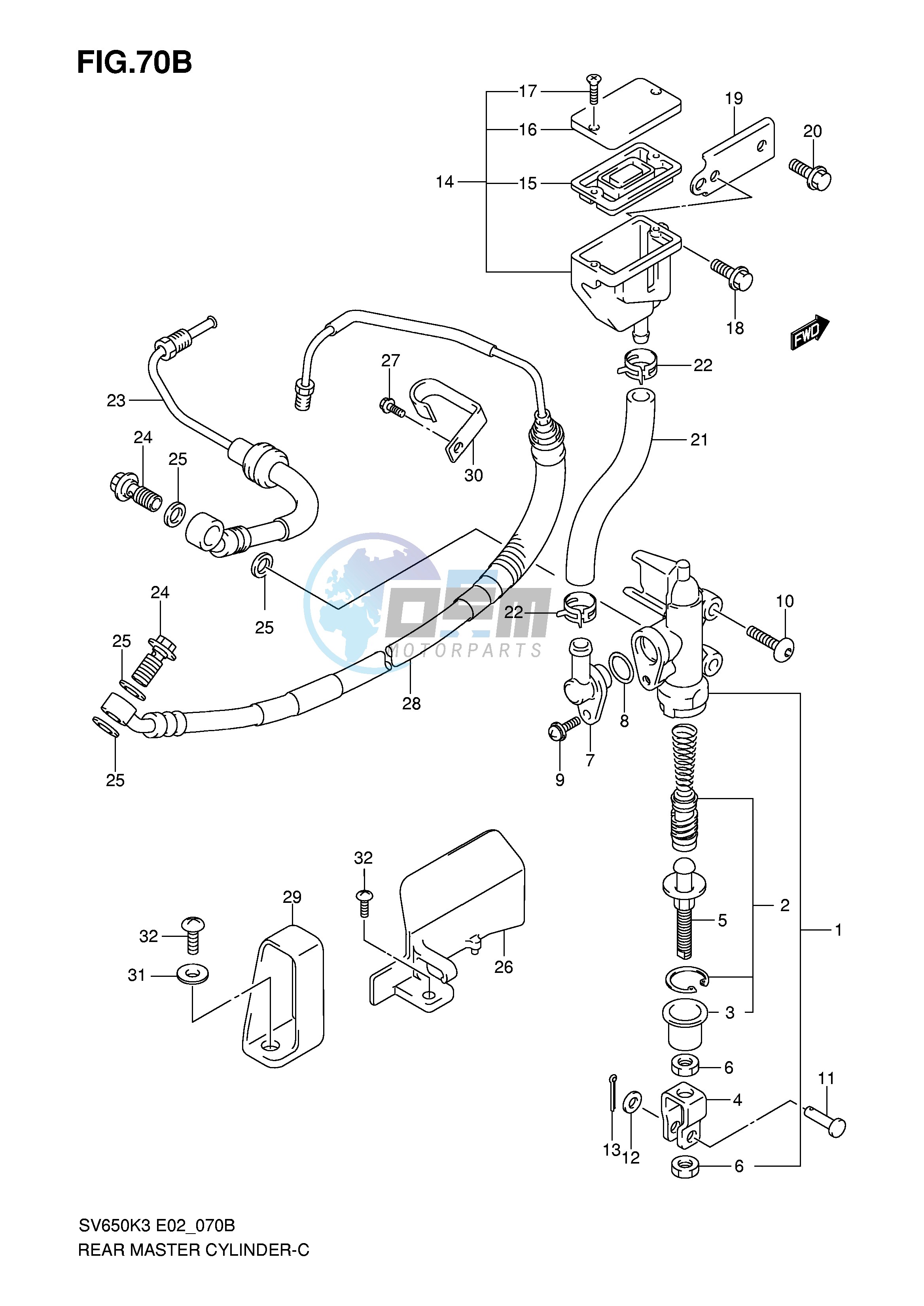 REAR MASTER CYLINDER (SV650AK7 UAK7 SAK7 SUAK7)