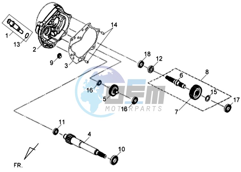 CRANKCASE - DRIVE SHAFT