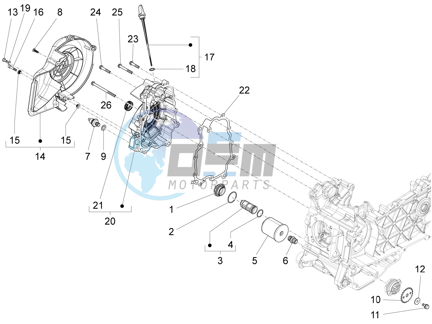 Flywheel magneto cover - Oil filter