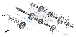 VFR1200FDC VFR1200F Dual Clutch E drawing TRANSMISSION (VFR1200FD) (COUNTERSHAFT)