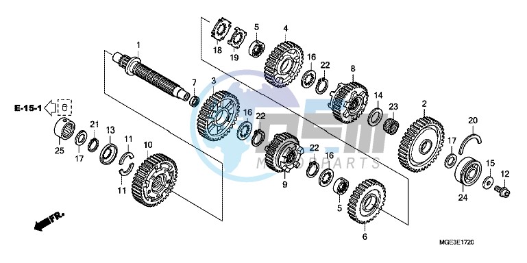 TRANSMISSION (VFR1200FD) (COUNTERSHAFT)