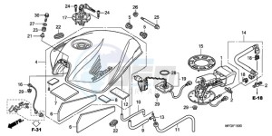 CB600F3A Australia - (U / ST) drawing FUEL TANK