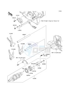 VN 2000 J [VULCAN 2000 CLASSIC LT] (8F-9F) J8F drawing GEAR CHANGE DRUM_SHIFT FORK-- S- -