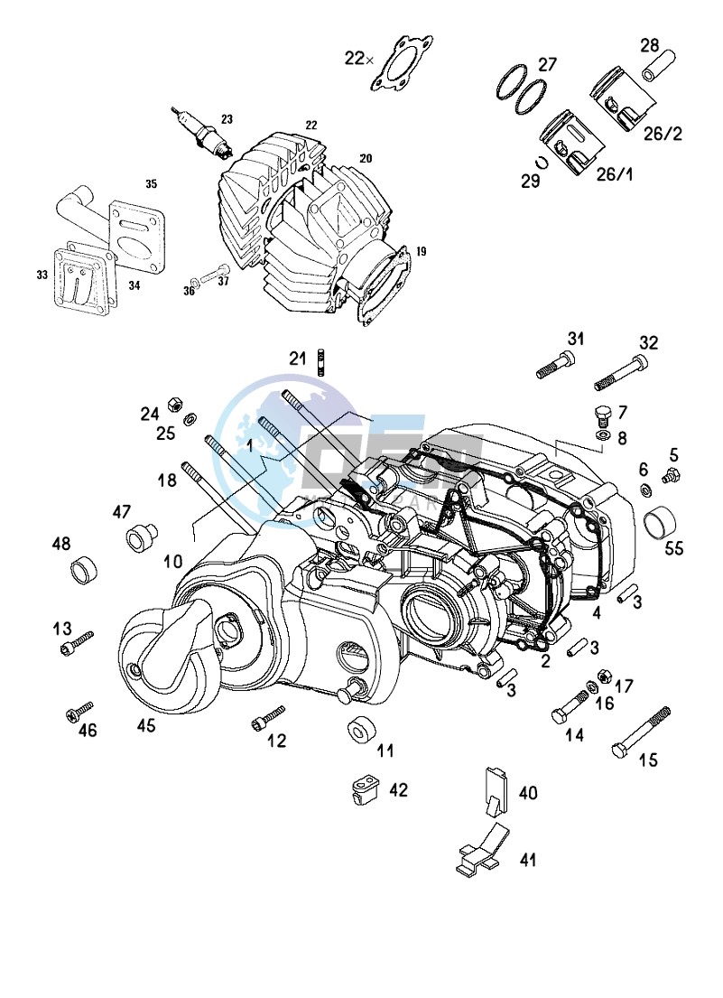 Crankcase-cylinder