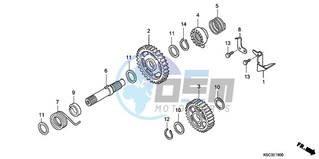 KICK STARTER SPINDLE