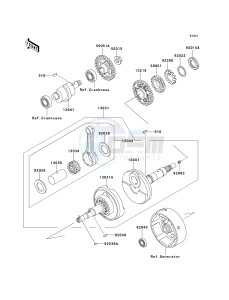 KLF 300 B [BAYOU 300] (B10-B14) [BAYOU 300] drawing CRANKSHAFT