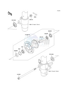 KX 100 A [KX100 MONSTER ENERGY] (A6F - A9FA) D9FA drawing FRONT HUB