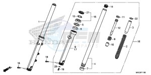 CMX500AH UK - (E) drawing FRONT FORK