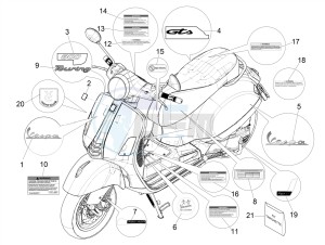 GTS 300 HPE 4T-4V IE ABS E4 (NAFTA) drawing Plates - Emblems