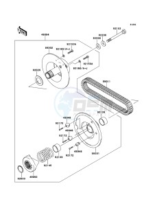 MULE_600 KAF400BDF EU drawing Driven Converter/Drive Belt