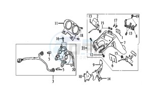 JET BASIX 50 drawing TAIL LIGHT - INDICATORS - REAR MUDGUARD