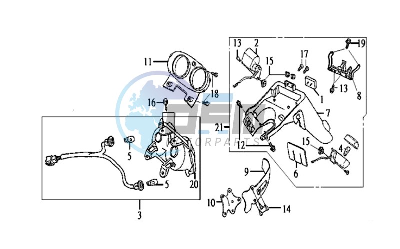 TAIL LIGHT - INDICATORS - REAR MUDGUARD