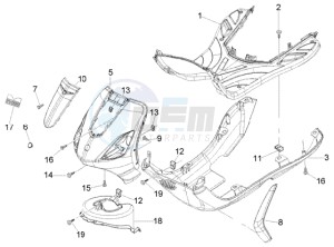 Fly 125 4t drawing Front shield-foot board-spoiler