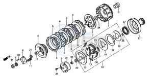 TRX250TM FOURTRAX RECON drawing CLUTCH