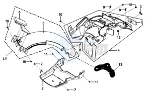 MIO 100 HU10W8-F drawing REAR FENDER / INNER SHIELD