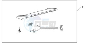 GL18009 Europe Direct - (ED) drawing REAR SPOILER PEWTER SILVER METALLIC