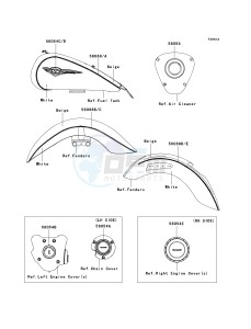 VN 1700 E [VULCAN 1700 CLASSIC] (9G-9FA) E9FA drawing DECALS-- BEIGE_WHITE- --- E9FA- -