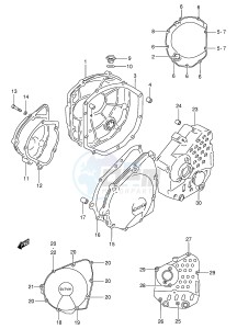 GSX600F (E2) Katana drawing CRANKCASE COVER