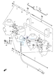 RF600R (E2) drawing CARBURETOR FITTINGS (MODEL S T V)