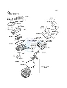 VN1700_CLASSIC_TOURER_ABS VN1700DEF GB XX (EU ME A(FRICA) drawing Cylinder Head Cover