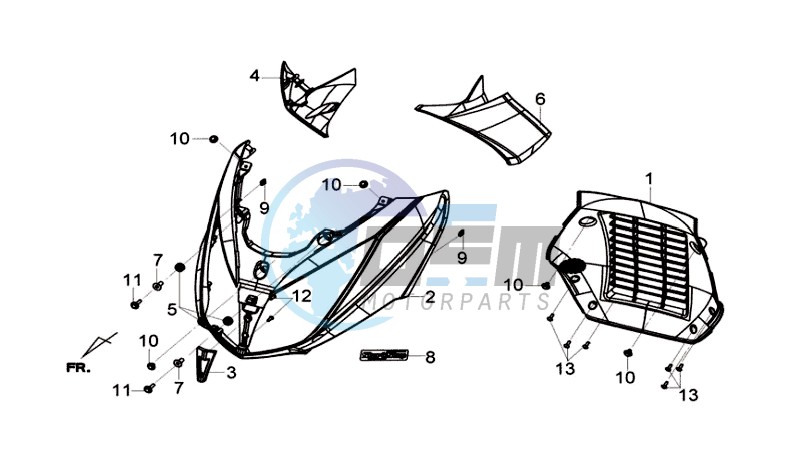 FRONT COVER /  INDICATORS / LEG INNER SHIELD