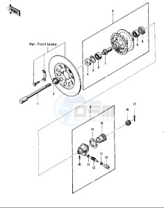 KZ 400 D (D) drawing FRONT HUB -- 74 -75 KZ400_KZ400D- -