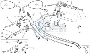 V7 Racer 750 USA-CND drawing Handlebar - Controls