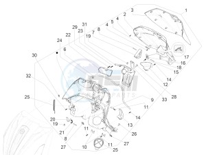 BEVERLY 300 IE ABS E4 (APAC) drawing Front glove-box - Knee-guard panel