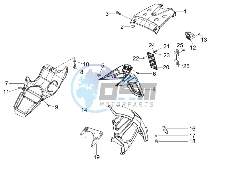 Rear cover - Splash guard