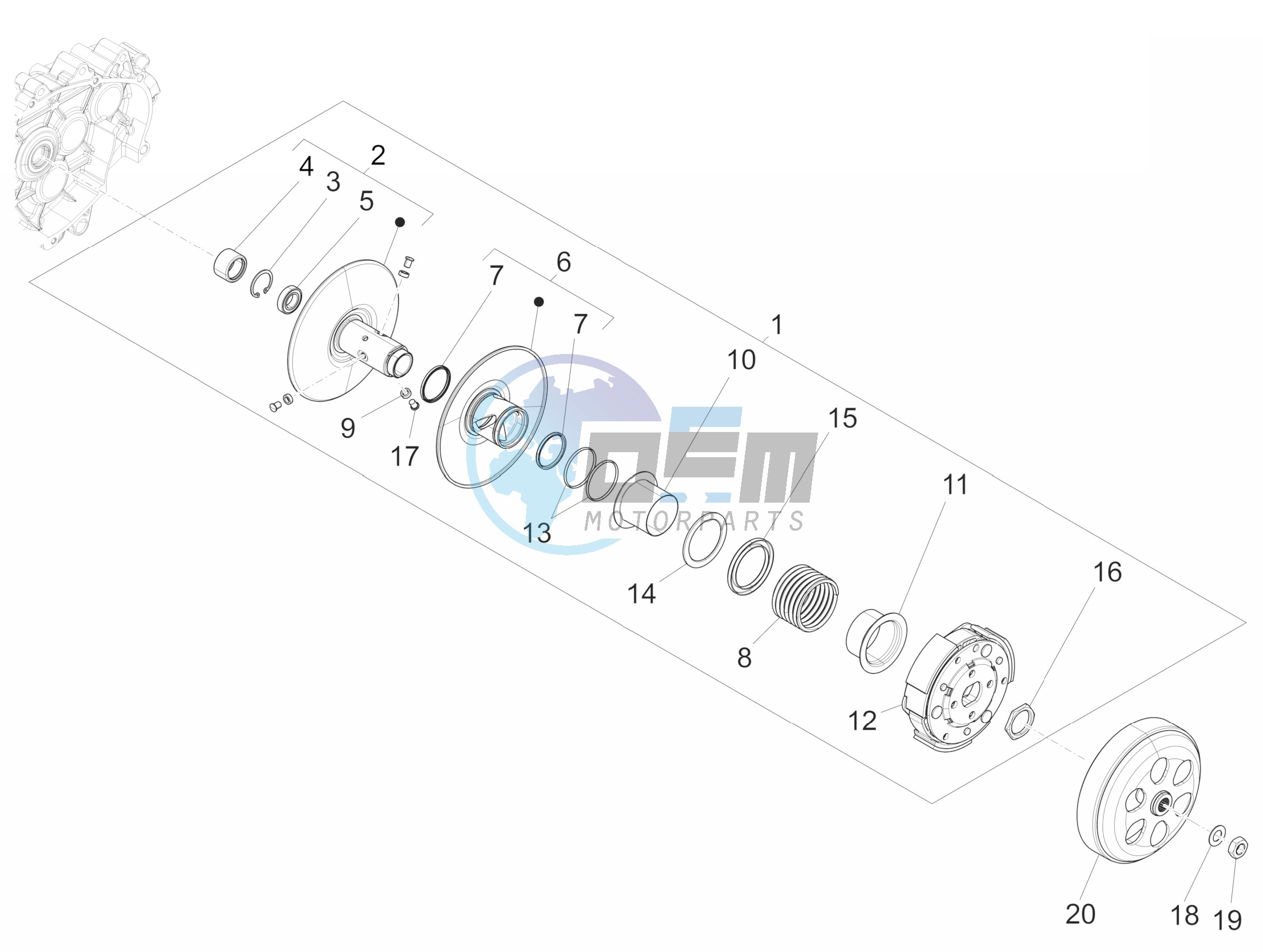 Driven pulley