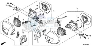 GL1800BD F6B Bagger - GL1800BD UK - (E) drawing WINKER/MIRROR