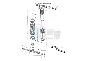 TT E 600 drawing REAR SUSPENSION MY96