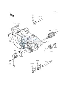 KLX450R KLX450AEF EU drawing Gear Change Drum/Shift Fork(s)