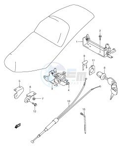 AN250 (E2) Burgman drawing SEAT SUPPORT BRACKET (SEE NOTE)