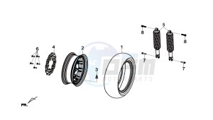 GTS 125I (L8) EU EURO4 drawing REAR WHEEL