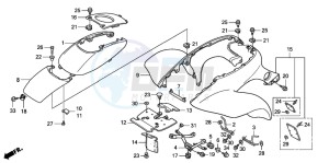 TRX300EX SPORTRAX 300EX drawing FRONT FENDER (TRX300EX'01-'06)