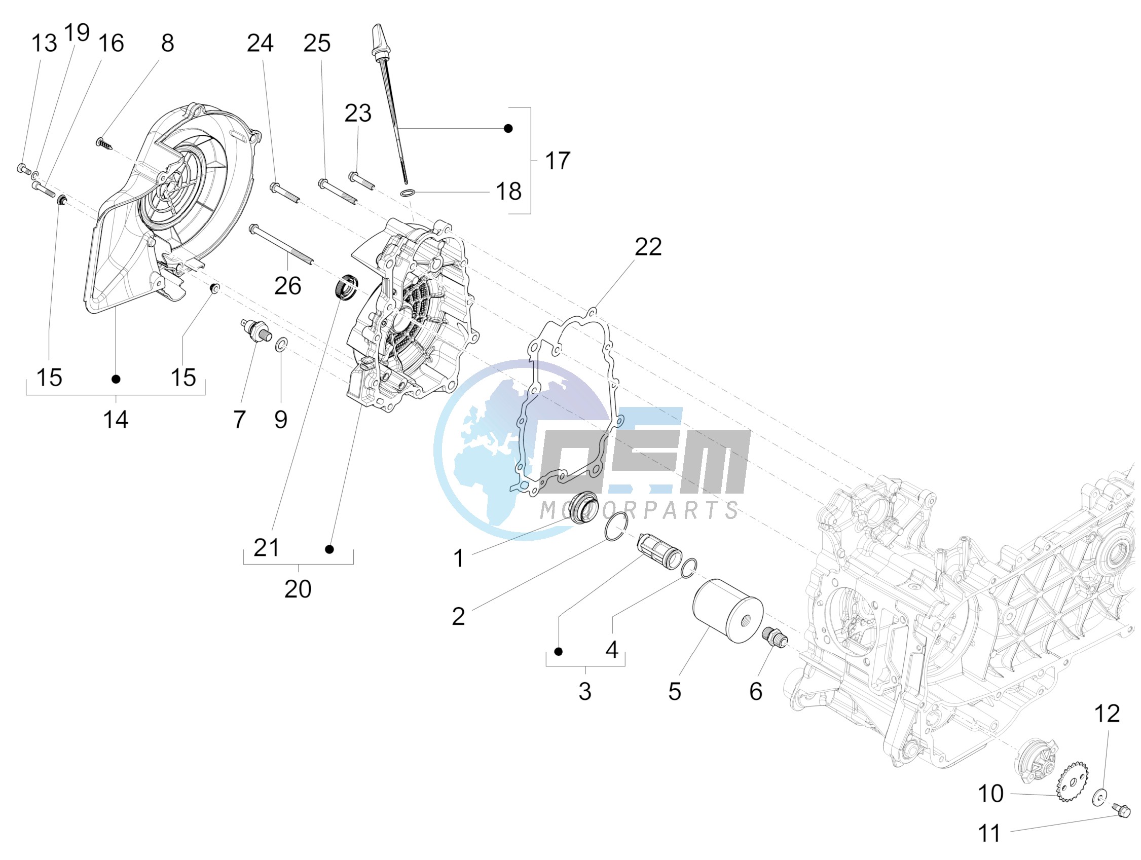 Flywheel magneto cover - Oil filter