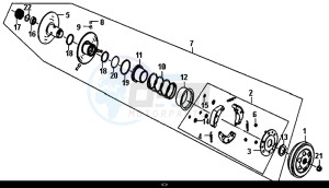 ALLO 50 (45 KM/H) (AJ05WA-EU) (L8-M0) drawing DRIVEN PULLEY ASSY