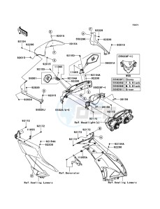 NINJA ZX-6R ZX600RDF FR GB XX (EU ME A(FRICA) drawing Cowling