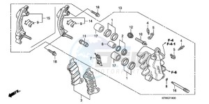 SH300AR9 Europe Direct - (ED / ABS SPC) drawing FRONT BRAKE CALIPER