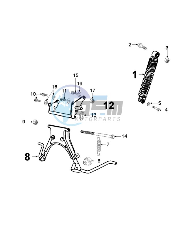 REAR SHOCK AND STAND