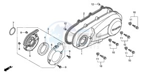 SH125R drawing LEFT CRANKCASE COVER