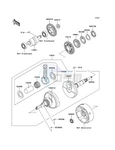 KLF300 4x4 KLF300C6F EU GB drawing Crankshaft