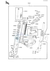 ZN 1300 A [VOYAGER] (A5-A6) [VOYAGER] drawing FRONT FORK