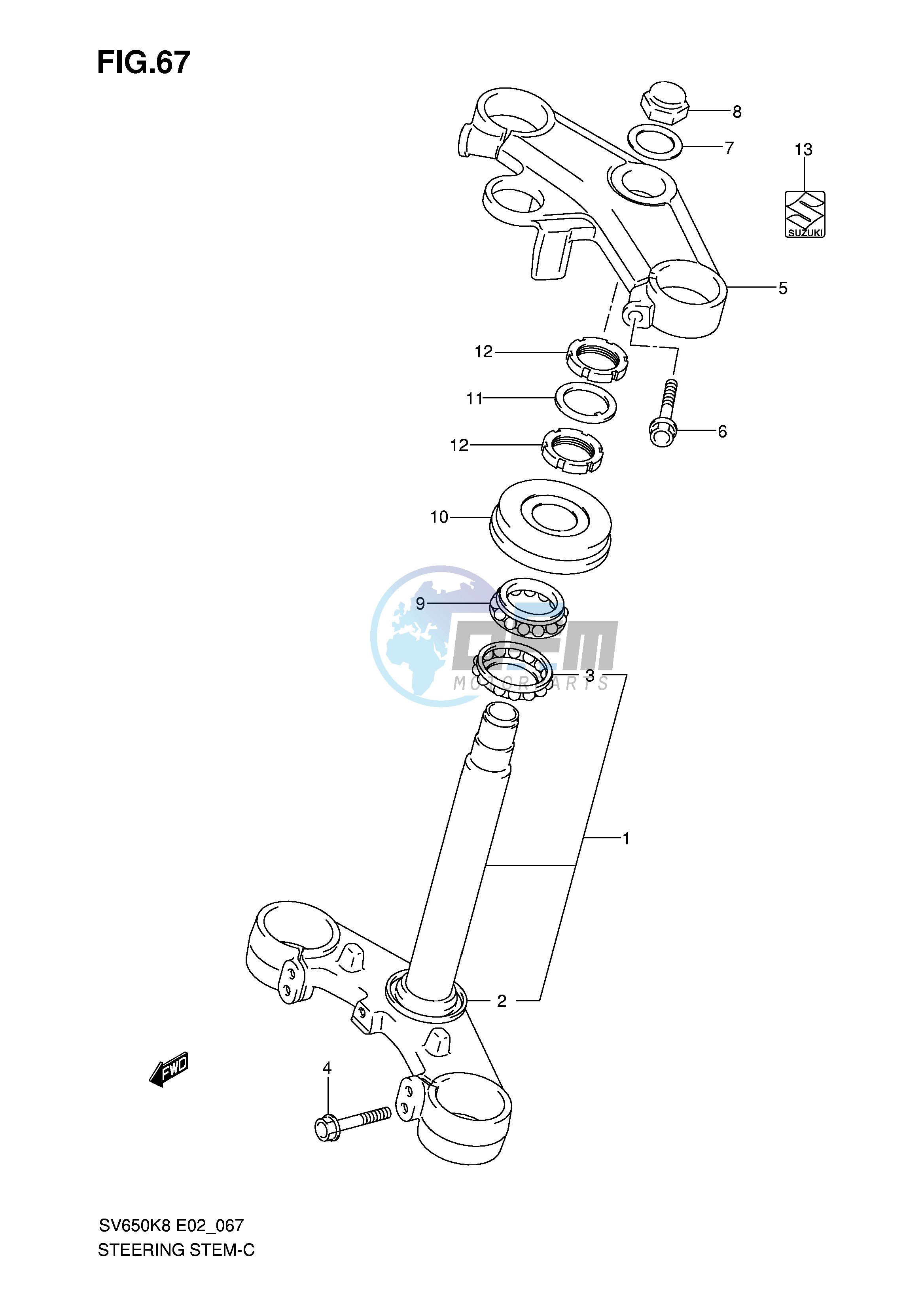 STEERING STEM (SEE NOTE)