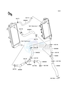 KLX450R KLX450A9F EU drawing Water Pipe