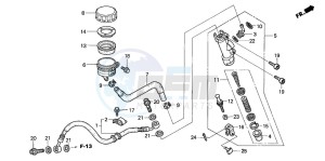 CB1300A CB1300SUPER FOUR drawing RR. BRAKE MASTER CYLINDER (CB1300/F/F1/S)