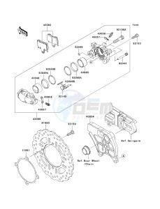 KRF 750 F [TERYX 750 4X4 NRA OUTDOORS] (F8F) C8FA drawing REAR BRAKE