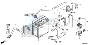 CRF250LE CRF250L Korea - (KO) drawing BATTERY