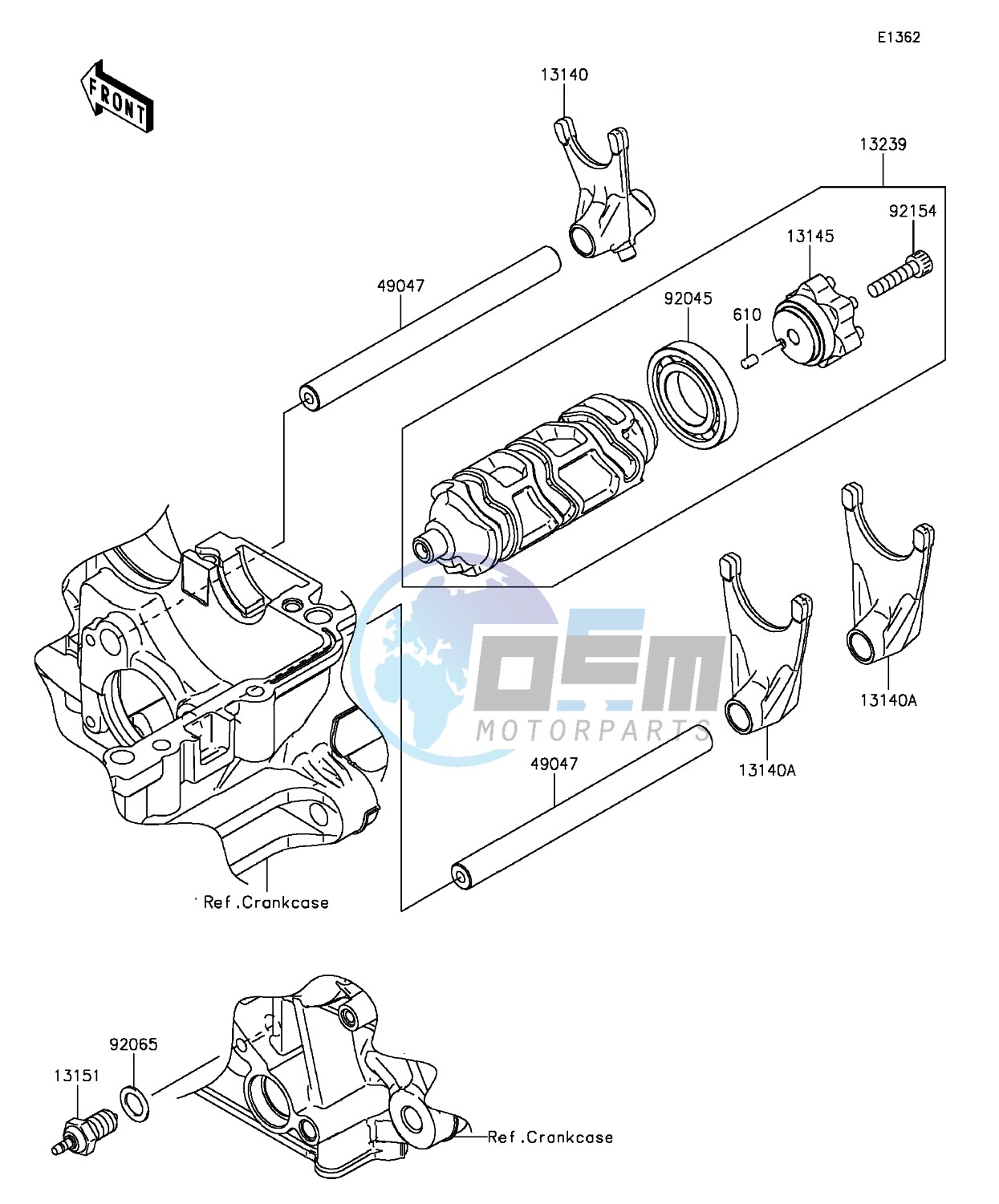 Gear Change Drum/Shift Fork(s)